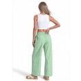 thumbnail image 5 of Sundazz Womens Gingham Pants Cotton Wide Leg Lounge Pants Cute Pajama Pants Comfy Casual Pants,Green,XL, 5 of 8