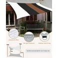 thumbnail image 5 of Sun Shade Sail 12x16Ft Boho Black Brown and White Striped Tribal Farmhouse Style Uv Block Sunshade Canopy Outdoor Shade Cover Rectangle Shade Cloth For Patio Garden Yard Deck Pergola, 5 of 6