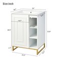 thumbnail image 2 of 24Inch Bathroom Vanity Sink, Modern Undermount Bathroom Sink Cabinet with Ceramic Basin, Freestanding Bathroom Sink Cabinet with Semi-open Storage(Faucet Not Included), 2 of 8