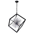 thumbnail image 3 of CWI Lighting Starburst 6 Light Contemporary Metal Chandelier in Chrome/Black, 3 of 6