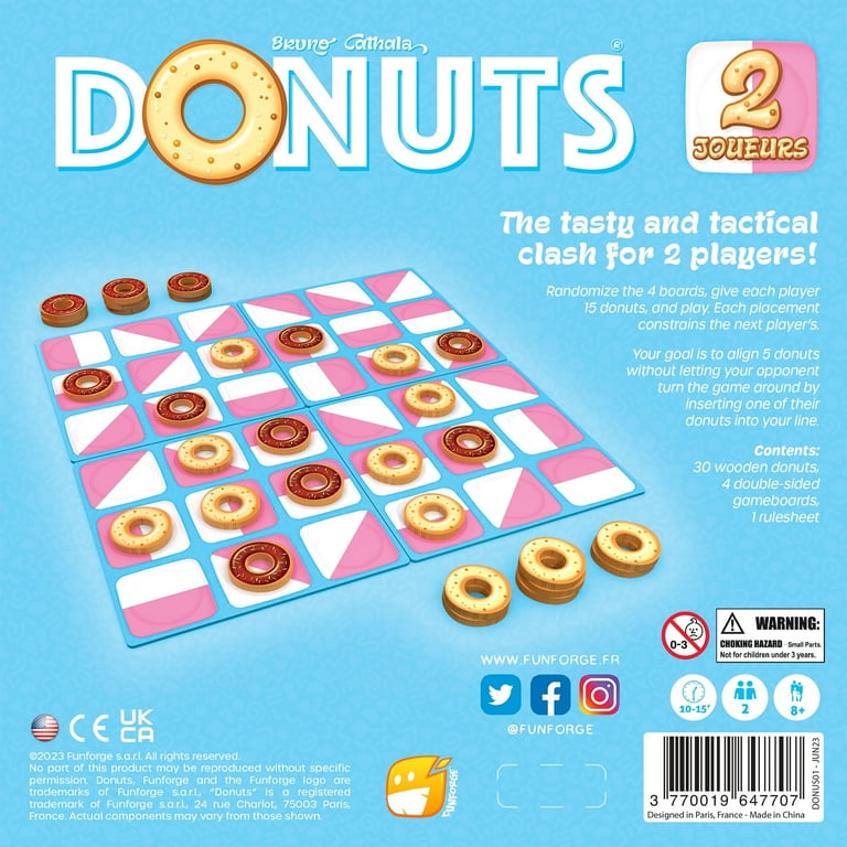 Funforge: Donuts - The Tasty & Tactical Clash for 2 Players, Placement Board Game, Abstract Adult & Family Game, Ages 8+, 10-15 Min Funforge: Donuts - The Tasty & Tactical Clash for 2 Players, Placement Board Game, Abstract Adult & Family Game, Ages 8+, 10-15 Min