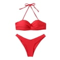 thumbnail image 1 of Conjunto de ropa de playa con estampado de Bikini y traje de baño dividido calado de Color sólido cómodo para mujer OAVQHLG3B Store  lin121212, 1 of 4