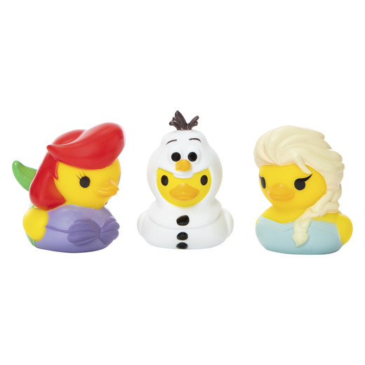 Disney Duckz 3Piece Rubber Duck Set Frozen Elsa and Olaf Little Mermaid Ariel