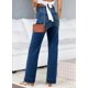 thumbnail image 2 of Jeans Astylish para mujer, pierna ancha, cintura alta, talla 4, azul, 2 of 4