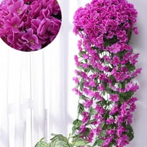 PATLOLLAV Artificial Hanging Flowers Violet, UV Resistant Fake Plastic Faux Flower Fabric Vine for Indoor Outdoor Garden Porch Eave Wedding Housewarming Wall Decor