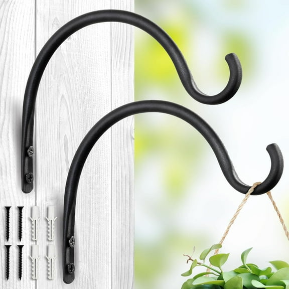 Hanging Plant Hanger Outdoor: 6-Inch Bird Feeder Wall Hooks - Rust-Resistant Plant Bracket Hook for Hanging Flower Baskets
