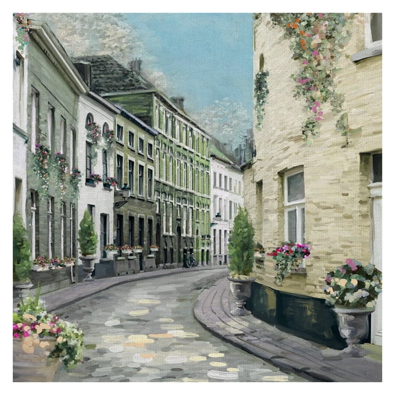Masterpiece Art Gallery Village Street I Square By Studio Arts Canvas Art Print 30" x 30"
