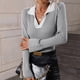 thumbnail image 4 of Suéteres Para Mujer Suéteres de Otoño Casual Tejido Sólido Adelgazante Manga de Trompeta Manga Larga Suéteres Con Cuello en V Tops Blusa Odeerbi  ODB133266, 4 of 9