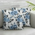 thumbnail image 3 of GOSMITH  Blue Flowers and Leaves Decorative Throw Pillow Case Watercolor Floral Pattern Ink Painting Waist Lumbar Pillow Covers Cushion Cover for Sofa Couch, 3 of 5