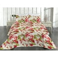 thumbnail image 2 of Ambesonne Spring Garden Quilted Bedspread Set 3 Pcs, Orchids Pomegranates, Queen, Dark Pink Reseda Green, 2 of 4