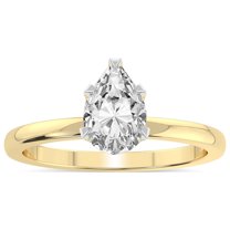 IGI Certified 4 Carat Pear Shape Lab Grown Diamond Engagement Ring | 14K White Gold |Lyla Hidden Accents SolitaireLab Diamond Ring | FG-VS1-VS2 Quality Friendly Diamonds