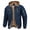 Navy-3, variant on Men's Fleece Winter Jackets Zip Up Splicing Plaid Tactical Work Coat Casual Quilted Lined Cotton Fake Two-Piece Jacket