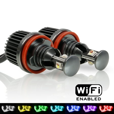 Project RA BMW 60W H8 RGB Color Change Phone WIFI Angel Eyes Halo LED Canbus E90 E92 E93 (Best Angel Eyes For E90)