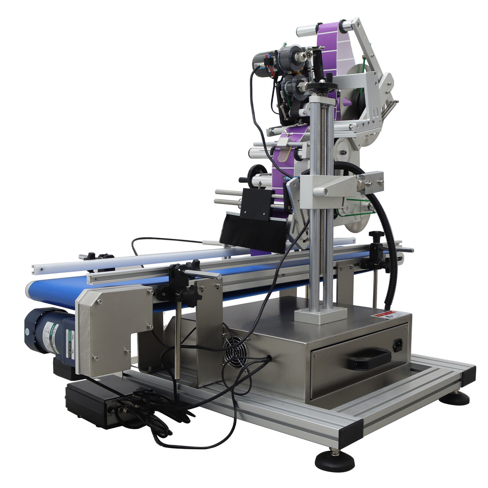 Automatic Desktop Conveyor Round Bottle High Speed Labeling Machine Labeler Maker with Conveyor Belt