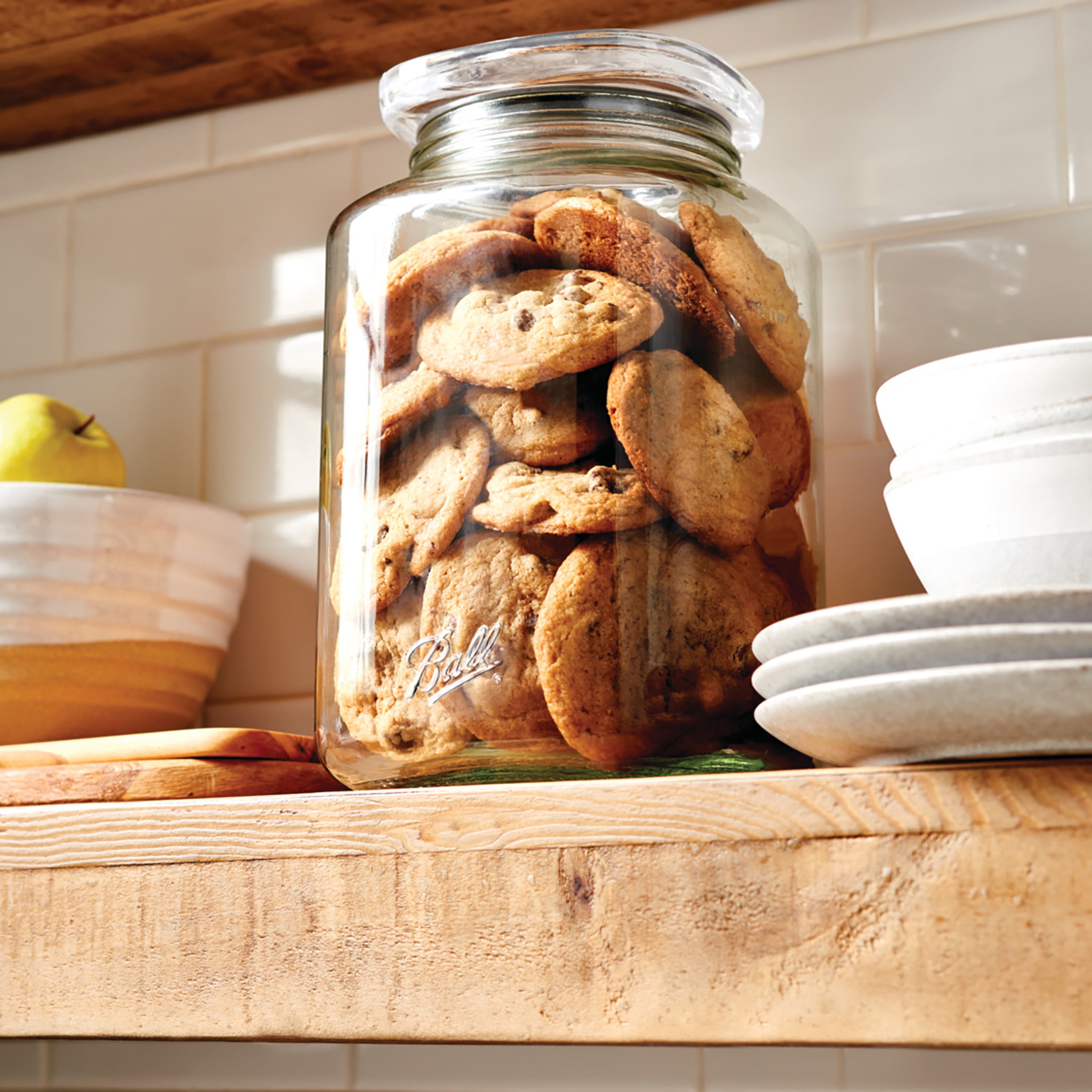 (2 pack) Ball Stack & Store Gallon Jar (15.6 Cup/124 oz.), Glass Storage Jar