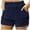 Navy, variant on Augper Women Solid Pocket Shorts Casual Wear Work Out Shorts Pants