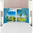 thumbnail image 1 of Country Headboard, Rural View from the Window Reflection in Water Lake Tree in Summertime, Upholstered Decorative Metal Bed Headboard with Memory Foam, Twin Size, Slate Blue Green White, by Ambesonne, 1 of 4