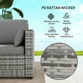 thumbnail image 4 of Outsunny Outdoor Sofa w/ Cushions, PE Rattan Patio Couch, Grey, 4 of 10