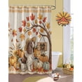 thumbnail image 2 of Fall Dog Pumpkin Shower Curtain Set ，Waterproof Fabric Shower Curtains Maple Leaf Floral Shower Curtains for Bathroom,Bathroom Decor 72"x96", 2 of 7