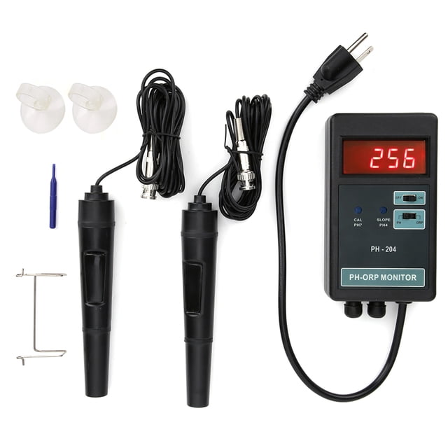 Digital PH/ORP Monitor, PH/ORP Temperature Control Monitor PH ORP Meter, For Swimming Pool Food Processing US Plug 110V,EU Plug 220V,UK Plug 220V