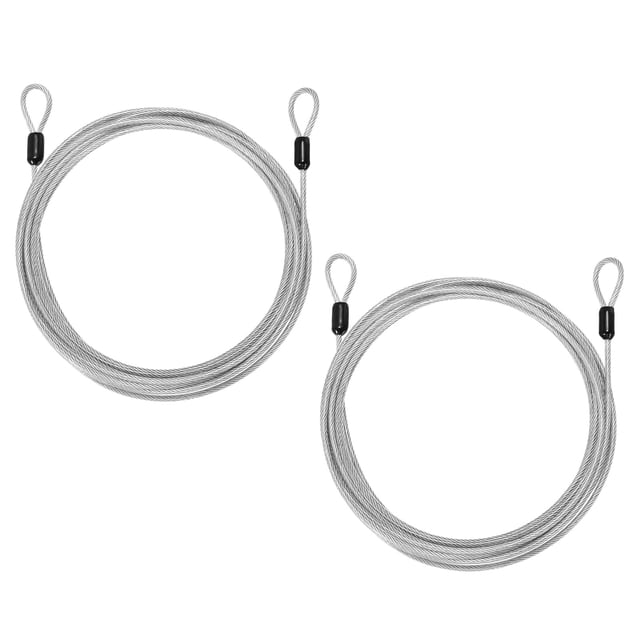 Candado de cable de seguridad Uxcell (1/8" 16.4ft 110lb, plata) (2 Pcs) Cuerda de alambre flexible de acero inoxidable