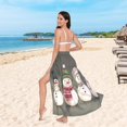 thumbnail image 6 of FORMRS Womens Beach Sarong Semi-Sheer Bikini Wrap Skirt Swimsuit Cover-ups, Beige Snowmen, 6 of 7