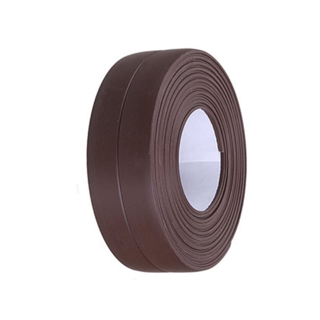 bedienty Sealing Strips Waterproof PVC Mildew-Proof Wall Sticker Strong Smooth Self Adhesive Tape Shower Countertop Restaurant 3.2m*2.2cm Brown 1Set
