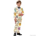 thumbnail image 4 of Whosucclay Polyester Cloth Colorful Cat Faces Boys Suit for Photograph Wedding, 2 Piece Boys Suit Set One Button Elastic Waist Non-Stretch, 4 of 10