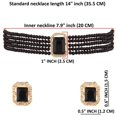 thumbnail image 2 of Efulgenz Indian Jewelry Set Crystal Choker Faux Pearl Multi Layered Strand Beaded Necklace Earrings Bollywood Jewelry Set for Women, Black, Perfect Valentines Day Gifts for Her, 2 of 5
