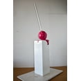 thumbnail image 5 of Nifao Red Lollipop Mounted on A White Pedestal Resin Statue – Outdoor Garden Decor Sculpture, 10"L x 10"W x 59"H, 5 of 11