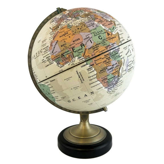 Replogle Canvas 12" Antique Ocean World Globe with Raised Relief and Sturdy Metal Base
