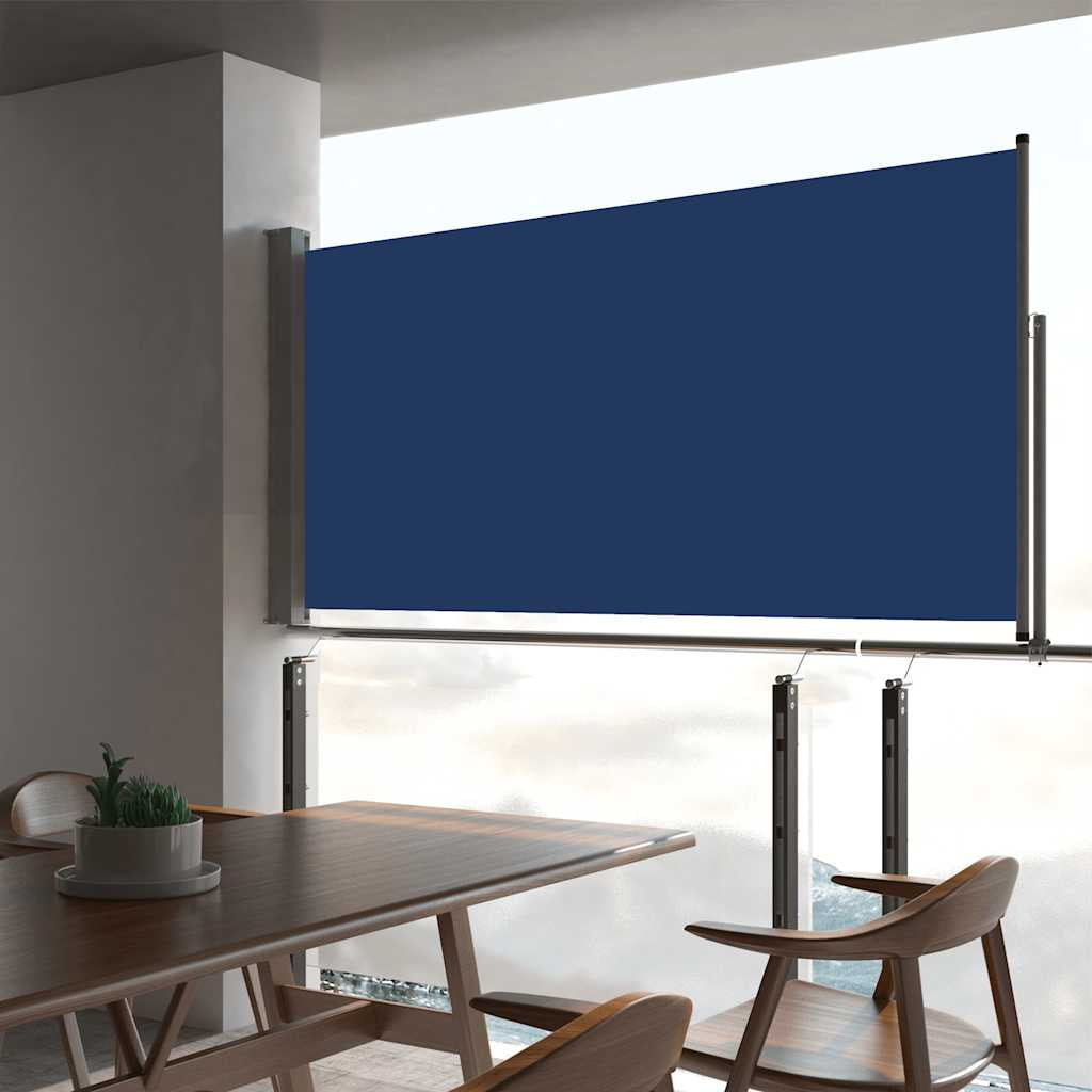 vidaXL Auvent Latéral Rétractable pour Patio 80x300 cm Bleu