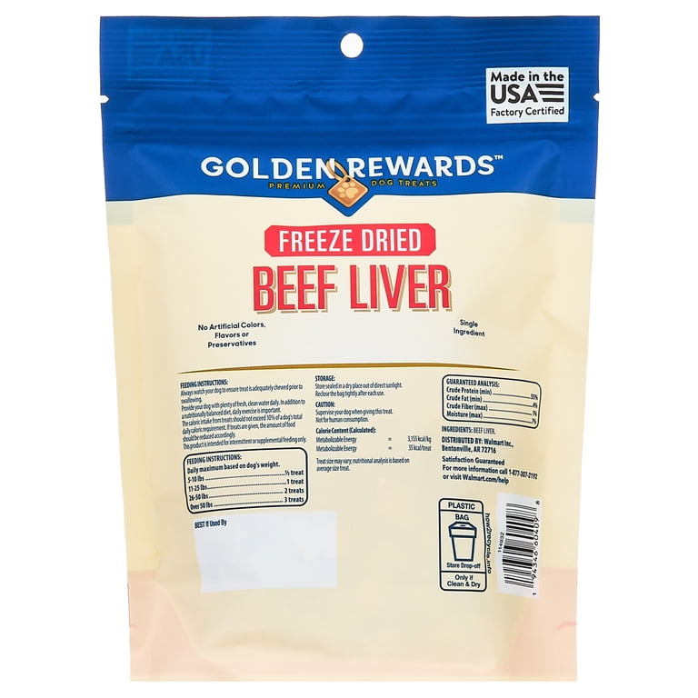 Golden Rewards Freeze Dried Beef Liver Dog Treats, 3 oz photo 6