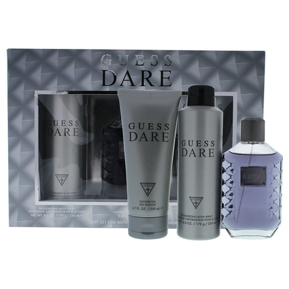 Guess Dare by Guess for Men - 3 Pc Gift Set 3.4oz EDT Spray, 6.0oz Body Spray, 6.7oz Shower Gel