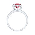 thumbnail image 2 of Rosec Jewels Lab Grown Ruby Oval Engagement Ring with Halo - 4 Carat - AAAA Grade - Certified Ruby Diamond Ring for Women, 14K White Gold, US 6.00, 2 of 8