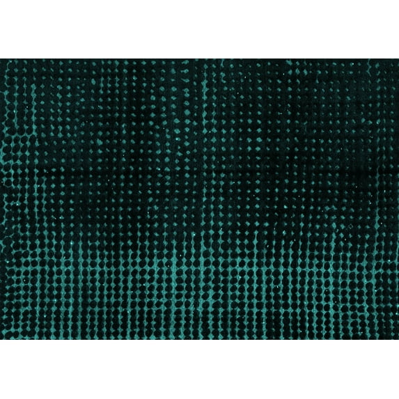 Ahgly Company Machine Washable Indoor Rectangle Abstract Turquoise Blue Modern Area Rugs, 4' x 6'