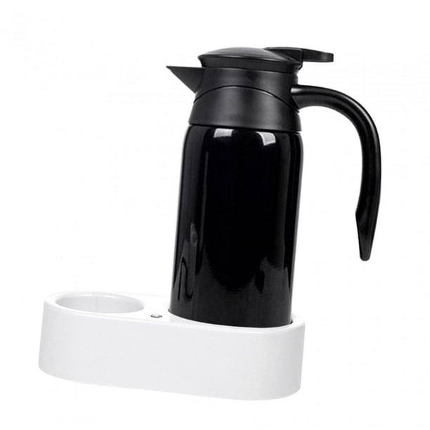 Taza para beber con calefaión para coche, hervidor de viaje de 800ml, acero inoxidable 304, resistente, gran capacidad para calentar agua, café, té Hervidor negro