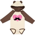 thumbnail image 3 of Inktastic Kawaii Mustache Heart Girls Long Sleeve Baby Bodysuit, 3 of 5