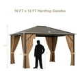thumbnail image 4 of Costway 12' x  10' Patio Hardtop Gazebo W/ Galvanized Steel Top Aluminum Frame Outdoor, 4 of 10