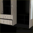 thumbnail image 7 of Chests & Wardrobes | Ron 70.8” Armoire with Drawers & Mirrored Cabinet | Black/Light Gray | Engineered Wood, 7 of 7