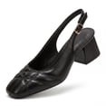 thumbnail image 2 of Rexoro Women Pumps Square Toe Slingback Mid Block Heel Women's Dress Shoes Office Party, 2 of 5