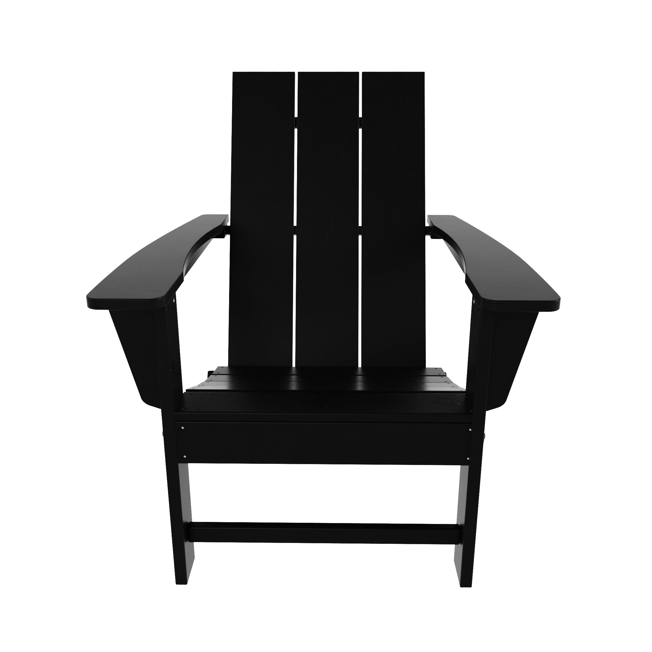 WestinTrends Ashore All-Weather Poly Lumber Adirondack Chairs, Foldable Modern Farmhouse Design, Outdoor Patio Seating, Black