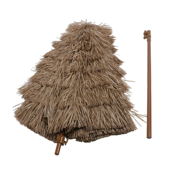 Thatched Tiki Patio Umbrella with Adjustable Height, Tilt Function & Metal Steel Pole, Thatched Patio Umbrella for Outdoor Beach, Garden, Pool
