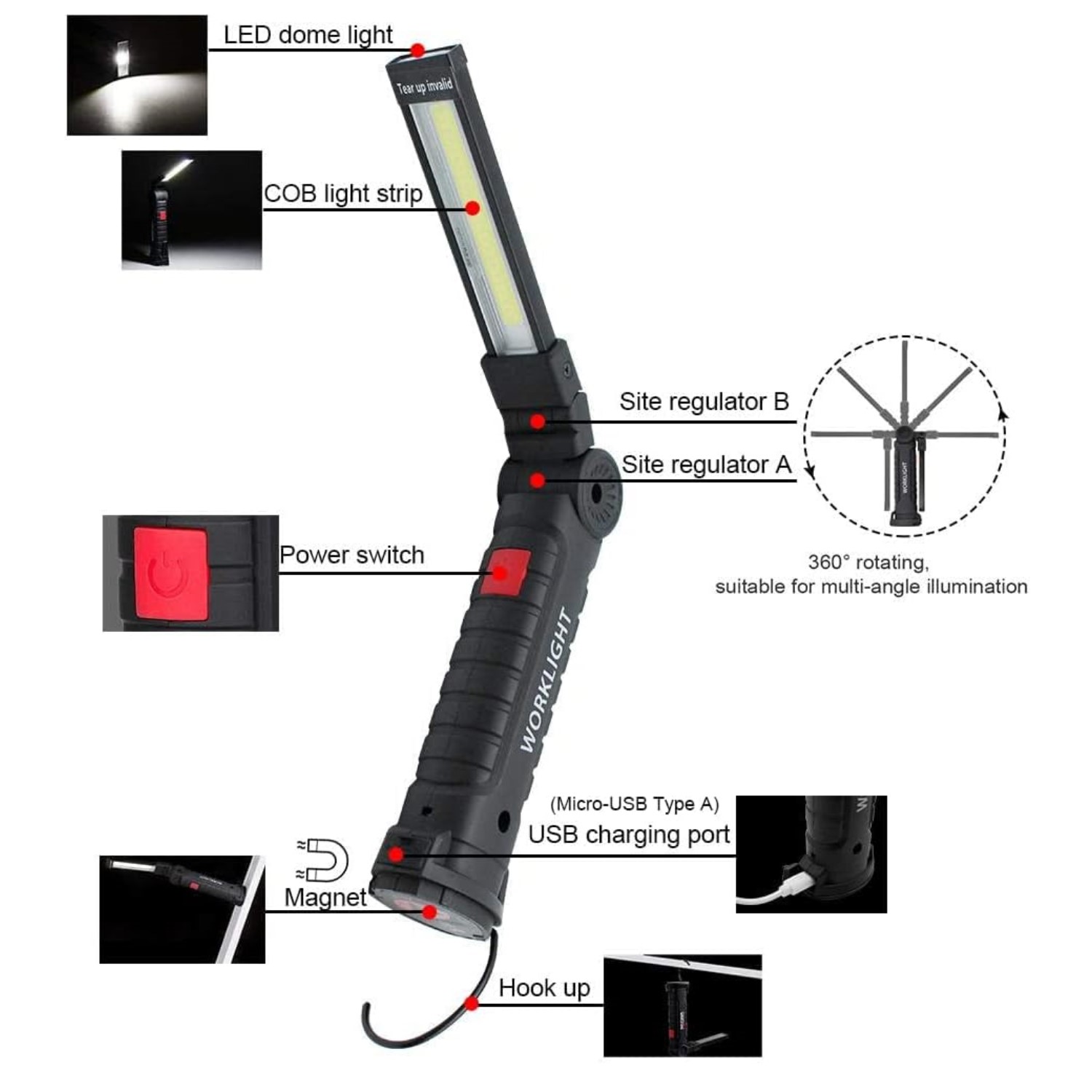 BN-LINK Rechargeable LED Work Light 2-Pack photo 8