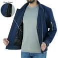 thumbnail image 4 of Men's Bomber Jacket Lightweight Softshell Warm Backed Woven Fabric Classic Look Fashion Jacket Navy Blue-42-L, 4 of 8