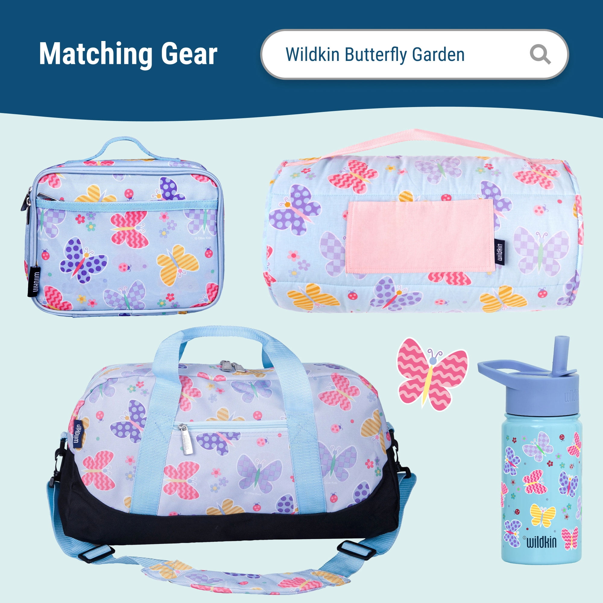 Wildkin Butterfly Garden Sidekick Backpack Blue
