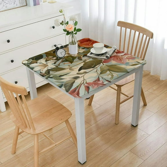 nygtbtfer Outdoor Tablecloth with Umbrella Hole & , Spring Birdhouse Square Tablecloth , Red Floral Botanical Birds Vintage Patio Table Cover Table Cloth for Picnic/Party