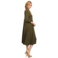 thumbnail image 2 of Women's Casual Basic Comfy 3/4 Sleeve Flare A-line Midi long maxi Dress, 2 of 5