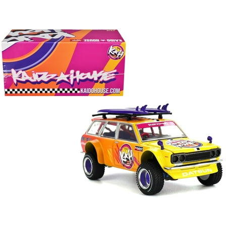 Kaido House x Mini GT 1:64 Datsun KAIDO 510 Wagon 4×4 Kaido ISLANDS V1- Orange