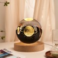 thumbnail image 3 of Lámpara de bola de cristal luminosa con luz nocturna de bola de cristal 3D (caminar bajo las estrellas 8 cm), 3 of 8